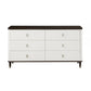 Aren 67 Inch Wide Dresser Chest Jewelry Tray 6 Drawers Solid Wood White By Casagear Home BM309466