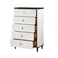 Aren 36 Inch Tall Dresser Chest Jewelry Tray 5 Drawers Solid Wood White By Casagear Home BM309467