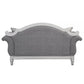 Fil 71 Inch Loveseat with 3 Pillows Fabric Upholstery Poplar Wood Gray By Casagear Home BM309469