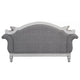 Fil 71 Inch Loveseat with 3 Pillows Fabric Upholstery Poplar Wood Gray By Casagear Home BM309469