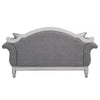 Fil 71 Inch Loveseat with 3 Pillows Fabric Upholstery Poplar Wood Gray By Casagear Home BM309469