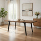 Hilly 59-83 Inch Extendable Dining Table, Rubberwood, Brown and Black  By Casagear Home