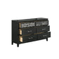 Kira 58 Inch Wide Dresser English Dovetail 6 Drawer Rubberwood Black By Casagear Home BM309483