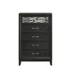 Kira 50 Inch Tall Dresser Chest 5 Dovetail Drawers Black Rubberwood By Casagear Home BM309484