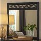 Kira 22 x 40 Dresser Mirror, Geometric Design, Rubberwood, Black Finish By Casagear Home