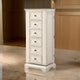 Maia 64 Inch Tall Swivel Dresser Chest, Mirror, Velvet Lined Drawers, White By Casagear Home