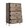 Lala 50 Inch Tall Dresser Chest 5 Drawers Black Handles Rustic Brown By Casagear Home BM309493