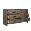 Ent 59 Inch Dresser 6 Drawers with Black Handles Greige Brown Finish By Casagear Home BM309497