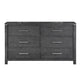Tal 62 Inch Dresser 6 Drawers with Chrome Handles Charcoal Gray Finish By Casagear Home BM309500