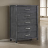 Tal 52 Inch Tall Dresser Chest 5 Drawers Chrome Handles Charcoal Gray By Casagear Home BM309501