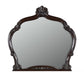 Faya 47 x 50 Dresser Mirror Traditional Floral Carved Walnut Brown Wood By Casagear Home BM309508