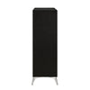 Sami 49 Inch Tall Dresser 5 Drawers Mirror Trim Embossed Texture Black By Casagear Home BM309513