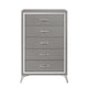 Sami 49 Inch Tall Dresser 5 Drawers Mirror Trim Embossed Texture Gray By Casagear Home BM309514