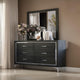 Sami 40 x 40 Dresser Mirror Embossed Texture Modern Style Black Wood By Casagear Home BM309515
