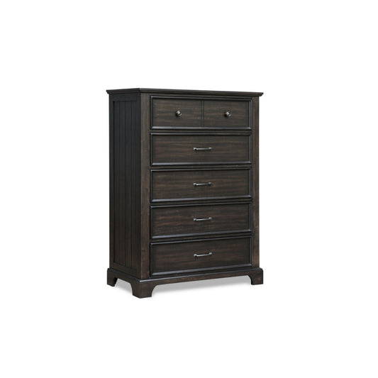 Annu 56 Inch Tall Dresser, 6 Drawers, Felt and Cedar Lining, Walnut Brown By Casagear Home