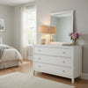 Limi 37 x 43 Dresser Mirror, Modern Wood Frame, White Brushed Finish By Casagear Home
