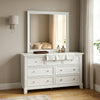 Limi 37 x 43 Dresser Mirror, Modern Wood Frame, White Brushed Finish By Casagear Home