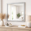 Moko 40 x 40 Dresser Mirror, Square, Modern Style, Gray Finished Frame By Casagear Home