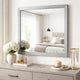 Moko 40 x 40 Dresser Mirror, Square, Modern Style, Gray Finished Frame By Casagear Home