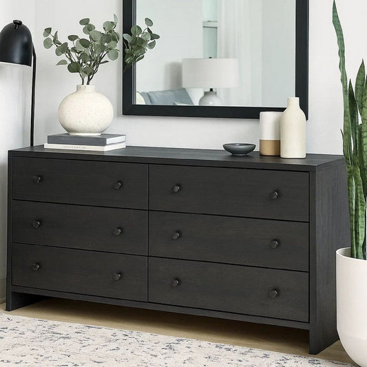 Moko 40 x 40 Dresser Mirror Square Shape Modern Style Black Finished Frame By Casagear Home BM309532