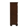 Akil 54 Inch Tall Dresser with 5 Drawers Floral Carved Cherry Brown Wood By Casagear Home BM309535