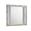 Bet 41 x 48 Dresser Mirror Silver Solid Wood Frame with Rhinestone Inlay By Casagear Home BM309539