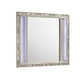 Bet 41 x 48 Dresser Mirror Silver Solid Wood Frame with Rhinestone Inlay By Casagear Home BM309539