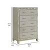 Bet 58 Inch Tall Dresser Chest 5 Rhinestone Drawers Chrome Handles Silver By Casagear Home BM309540