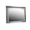 Lee 38 x 50 Dresser Mirror Modern LED Light Trim Silver Hardwood Frame By Casagear Home BM309542