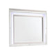 Lee 38 x 50 Dresser Mirror Modern LED Light Trim White Hardwood Frame By Casagear Home BM309544