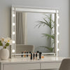 Lee 37 x 40 Vanity Mirror, 10 Light Bulb Sockets, Modern White Wood Frame By Casagear Home