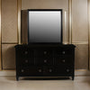 Umi 39 x 39 Dresser Mirror, Molded Design Solid Wood Black Square Frame By Casagear Home