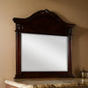 Fay 42 x 44 Dresser Mirror, Arched Hand Carved Frame, Dark Brown Maple Wood By Casagear Home