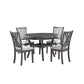 Isla 5 Piece Dining Table Set Diamond Pattern 4 Crossback Chairs Gray By Casagear Home BM309552