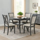 Isla 5 Piece Dining Table Set, Diamond Pattern, 4 Crossback Chairs, Gray By Casagear Home