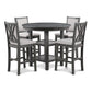 Isla 5 Piece Counter Height Table Set 4 Crossback Chairs Gray Polyester By Casagear Home BM309553