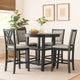 Isla 5 Piece Counter Height Table Set, 4 Crossback Chairs, Gray Polyester By Casagear Home