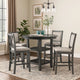 Isla 5 Piece Counter Height Table Set, 4 Crossback Chairs, Gray Polyester By Casagear Home