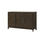 Cora 56 Inch Sideboard Buffet Server, 3 Door Cabinets, Metal Handles, Brown By Casagear Home