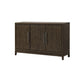 Cora 56 Inch Sideboard Buffet Server, 3 Door Cabinets, Metal Handles, Brown By Casagear Home