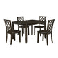 Ava 21 Inch Dining Chair Set of 2 Lattice Back Brown Rubberwood Frame By Casagear Home BM309558