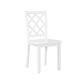 Ava 21 Inch Dining Chair Set of 2 Lattice Back White Rubberwood Frame By Casagear Home BM309559