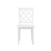 Ava 21 Inch Dining Chair Set of 2 Lattice Back White Rubberwood Frame By Casagear Home BM309559