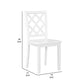 Ava 21 Inch Dining Chair Set of 2 Lattice Back White Rubberwood Frame By Casagear Home BM309559