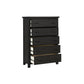 Galle 58 Inch Tall Dresser Chest with 5 Drawers Metal Handles Gray Wood By Casagear Home BM309567