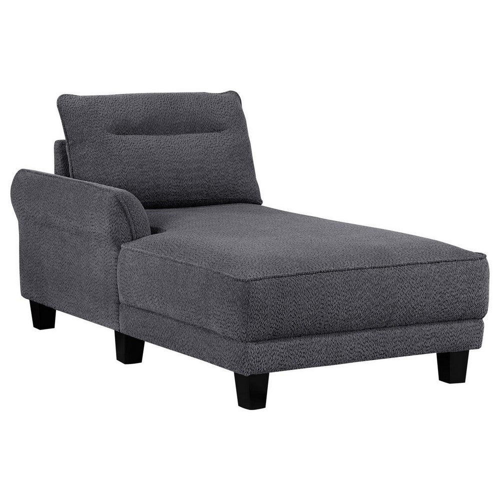 Cyra 110 Inch 2 Piece Sectional Sofa, Chaise, Gray Fabric, Welt Trim By Casagear Home
