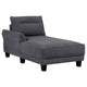 Cyra 110 Inch 2 Piece Sectional Sofa, Chaise, Gray Fabric, Welt Trim By Casagear Home