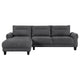 Cyra 110 Inch 2 Piece Sectional Sofa, Chaise, Gray Fabric, Welt Trim By Casagear Home