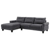 Cyra 110 Inch 2 Piece Sectional Sofa, Chaise, Gray Fabric, Welt Trim By Casagear Home