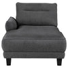 Cyra 110 Inch 2 Piece Sectional Sofa Chaise Gray Fabric Welt Trim By Casagear Home BM309585